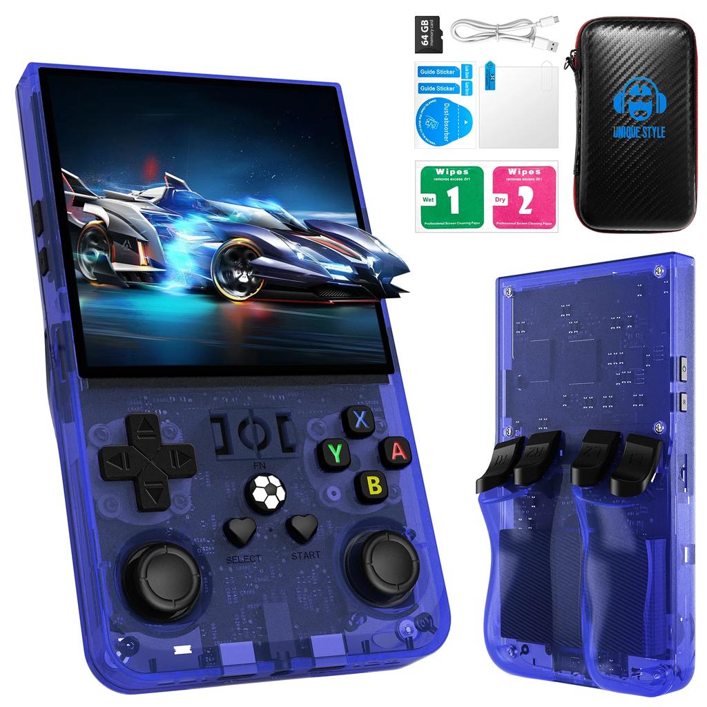 Игровая консоль R36MAX Retro Handheld с открытым исходным кодом, чип RK3326, 64/128 ГБ, портативный карманный игровой плеер, 4-дюймовый HD экран, игровая консоль