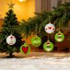 Yousheng 12Pcs Christmas Ornaments Santa Claus Hat Pattern Green White Shatterproof Balls Set Xmas Tree Decorations
