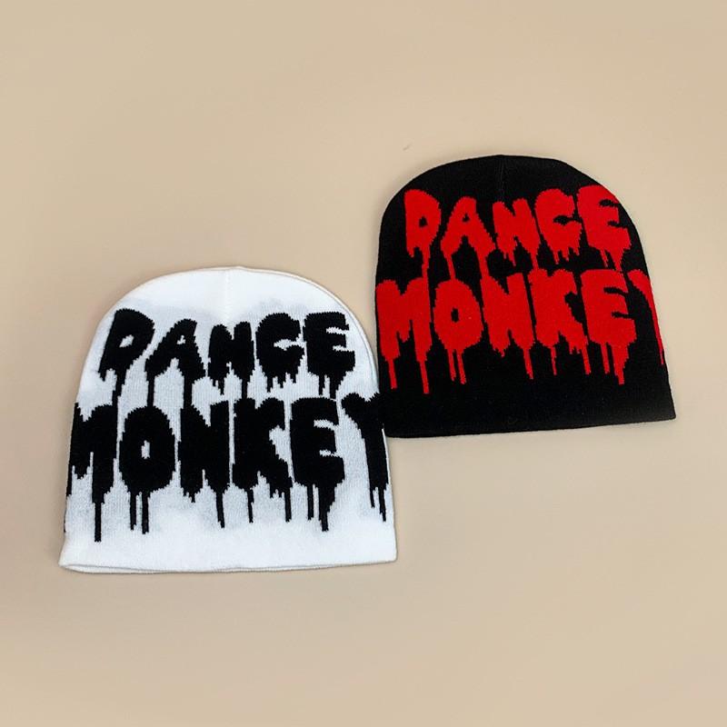 Skate Street Color Block Letter Beanie Unisex Warm Hip Hop Knit Hat