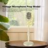 Simulation Old Fashioned Microphone Model with Stable Base and Support Rod Retro   Mic Prop Set for Photography