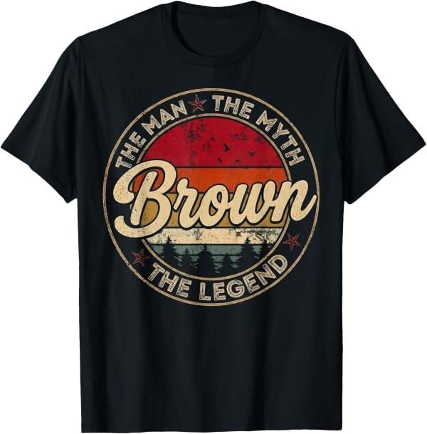 Vintage The Men The Myth Brown Legends Gifts for Men Women T-Shirt