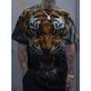Мужские футболки с животным тигровым узором, 3D-принт, топы, футболки, лето, новинка, женская уличная мода, оверсайз, унисекс, мужская одежда