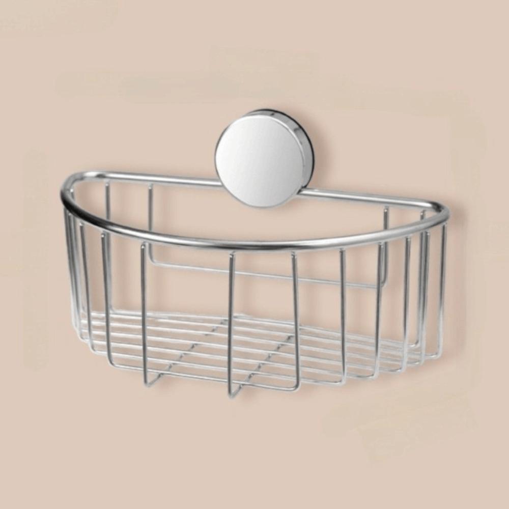 Stainless Steel Suction Cup Storage Rack Hollow-out Tissue Holder Bathroom Organizer Shelf  Home