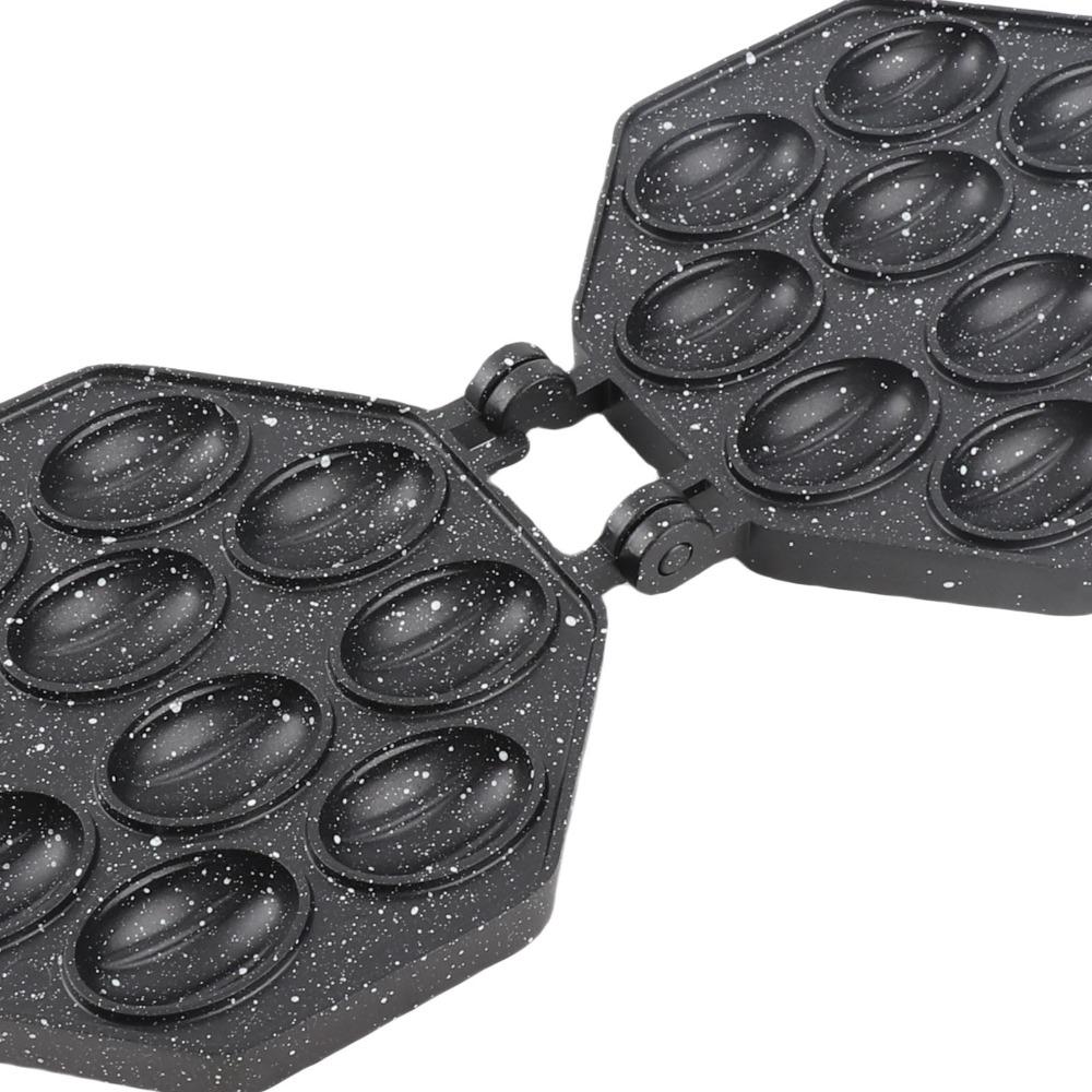 Anti-Scald Handle Egg Waffle Pan Non-Stick Coating Stovetop Waffle Pan Breakfast