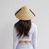 European and American spring and summer new models with straps, small waves woven straw straw straw hat, sunscreen catwalk modeling hat straw hat