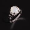 Красивое серебряное кольцо с натуральным белым лунным камнем, легкое, роскошное, элегантное, изящное ювелирное украшение для женщин, подарок на день рождения, банкет и праздник