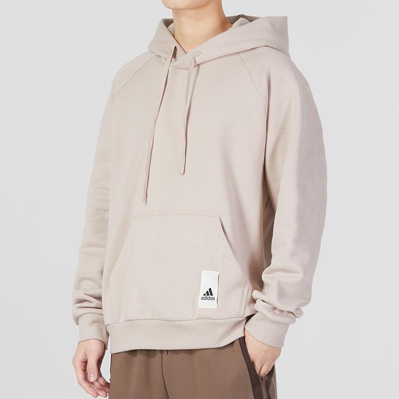 Adidas Caps Hd Solid Color Logo Спортивная повседневная толстовка с капюшоном Мужские топы Хизер-серый IA9341