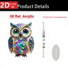 2D Owl Decoration - Creative Shelf or Window Decor for Home, Office, or Bird Enthusiasts.
