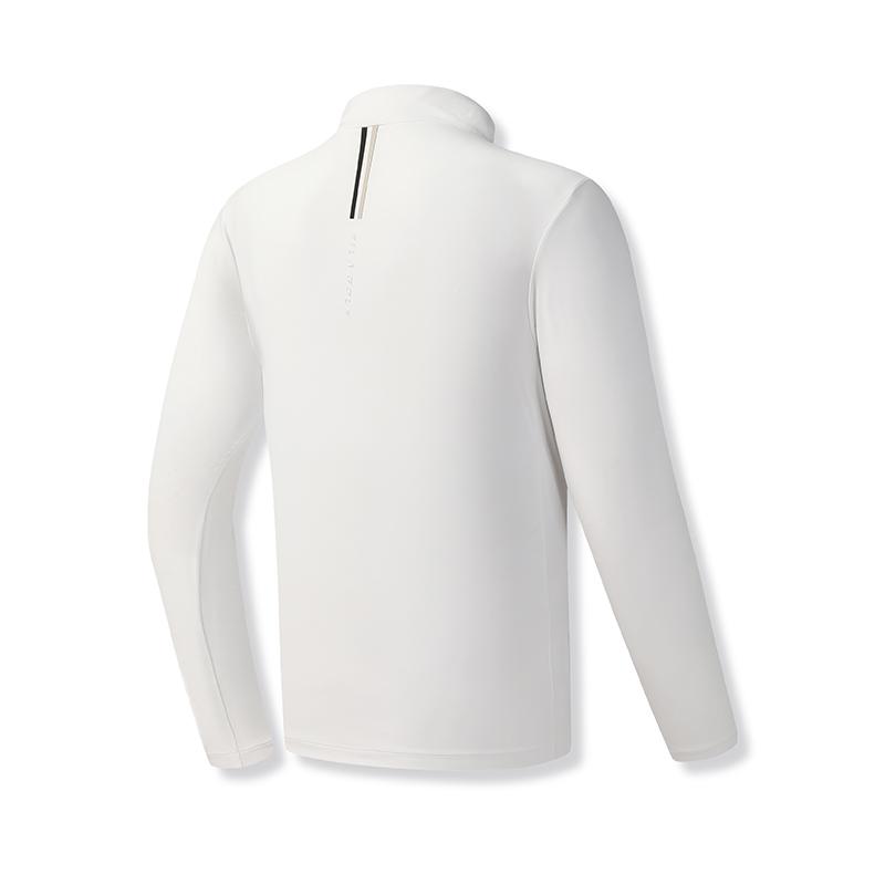 Fila Серия Гольф Повседневный Спортивный Свежий Чистый Простой Стиль Эластичная Удобная Футболка с Длинным Рукавом Мужские Топы Нефритово-Белый A11M545221FWT