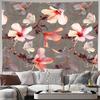 Ботанический гобелен Настенное панно Цветочное искусство для стен Декор с тропическими цветами Эстетика природы Разделитель комнаты Декор для общежития Богемная атмосфера Li