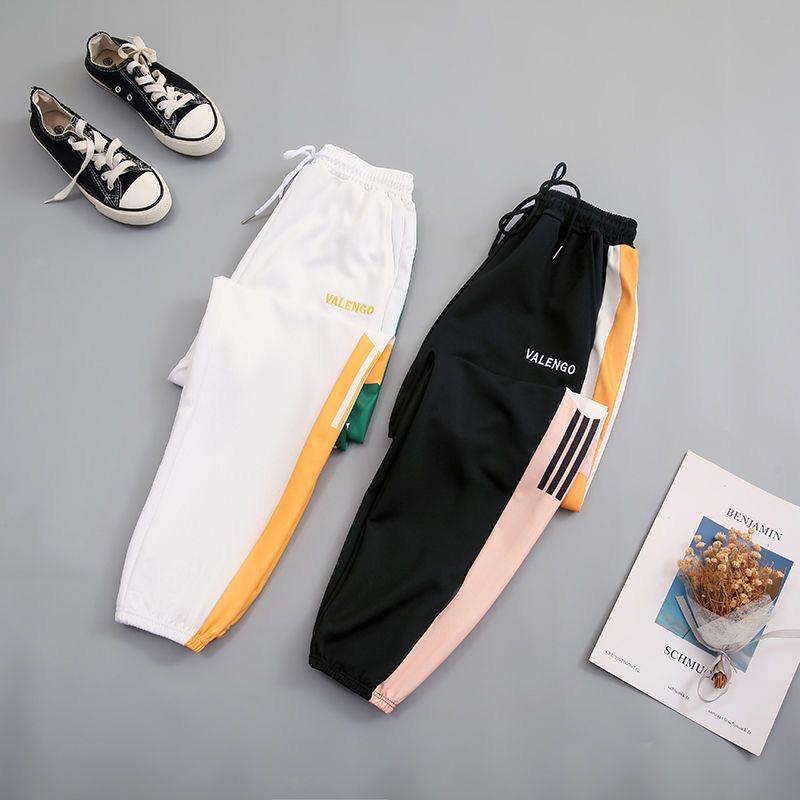 Женские спортивные штаны с принтом, хлопковые длинные брюки, брюки для бега, спортивные однотонные спортивные штаны для фитнеса и фитнеса