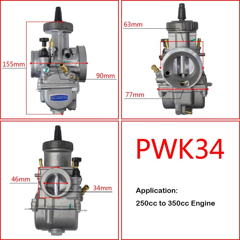 Карбюратор для мотоцикла PWK 33 34 35 36 38 40 42 мм Для Honda CR250R Гоночных скутеров Мотокросса Квадроцикла С Power Jet PWK38 300-650cc