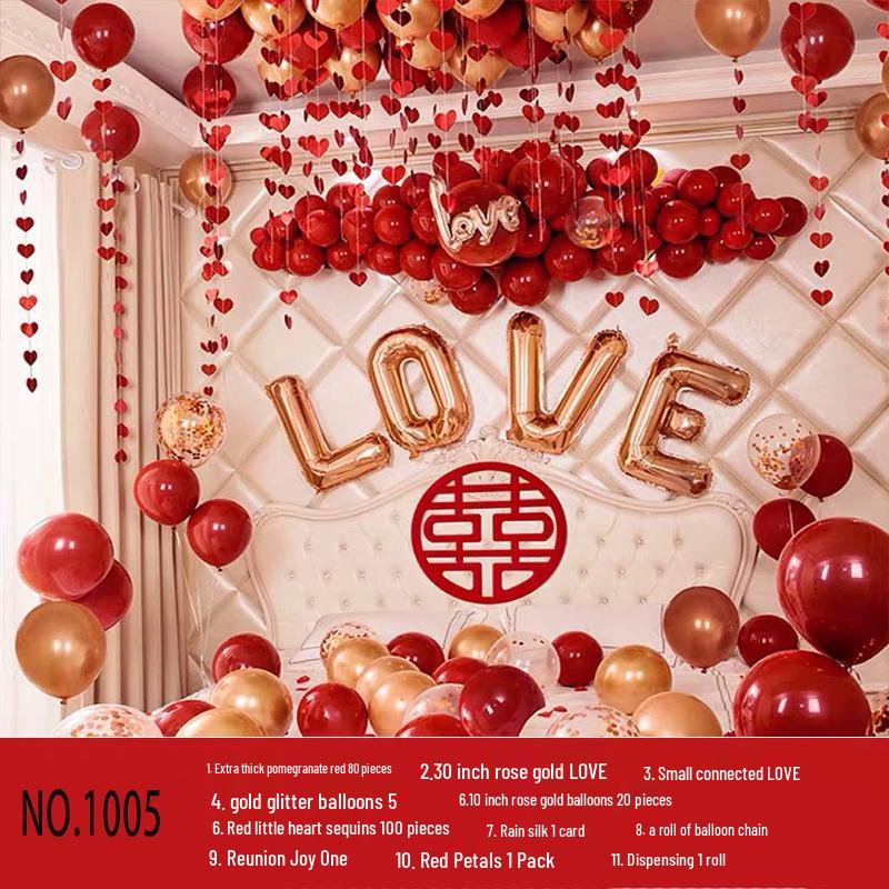 Набор свадебных воздушных шаров 'Рубиновый гранат'