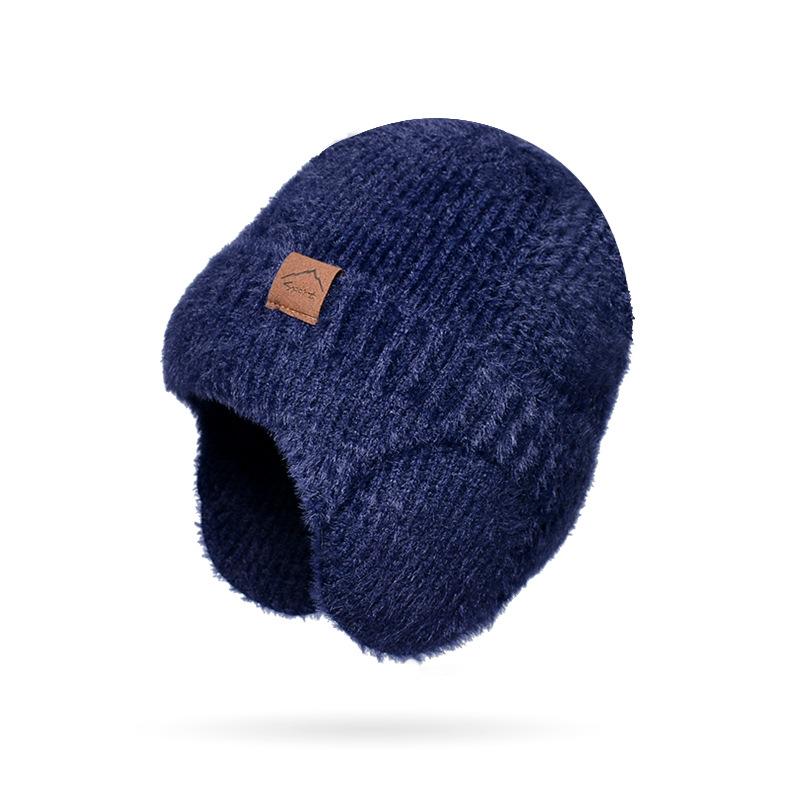 Winter Warm Cap Men's Women's Plush Knitted Wool Cap Cold Ear Protection Cap