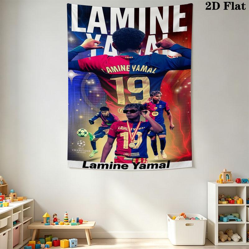 Lamine Yamal GOAT Wall Hanging Printed Fabric Blanket Decorative Tapestries for Bedroom Living Room Home Decor