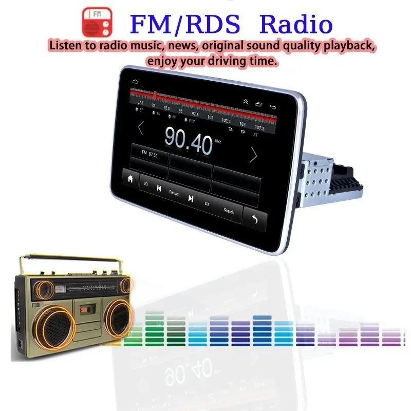 10.1"Android 1 DIN Autoradio Car Radio GPS for Universal Car Stereo Video Multimedia Player USB with Rotatable Screen Carplay