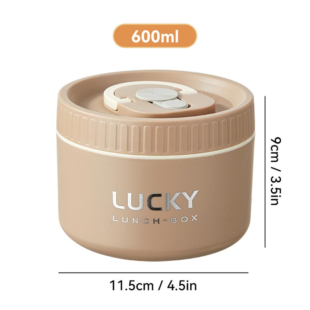 304 Stainless Steel Insulated Bento Box Microwave Heatable Round Sealed Thermal Lunch Box For Kids Students Food Container