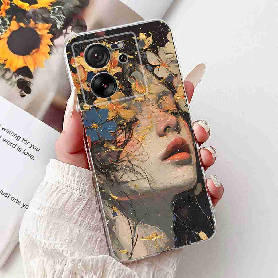 Для Xiaomi Mi 13T 5G 6.67" Чехол Мультяшный Медведь Мягкий Силикон ТПУ Чехол Для Xiaomi Mi13T 5G 2306EPN60G 6.67" Цветы Радужные Оболочка