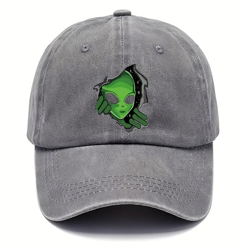 Alien Patterned Baseball Cap Adjustable for Men and Women, Ideal Choice for Outdoor Fashion, Playful Patterned Hat