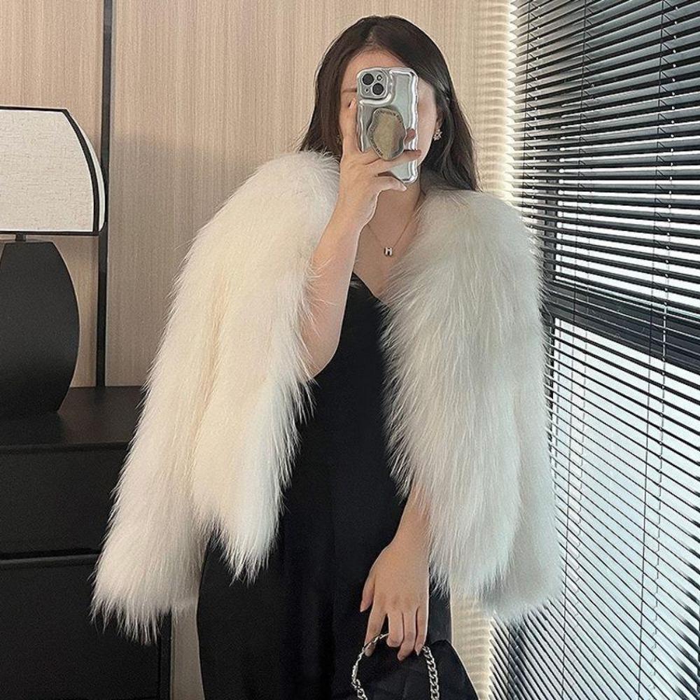 Женское пальто средней длины с черным поясом, теплое роскошное пальто из искусственного норкового волоса, женское пальто из искусственного меха осенью и зимой, с длинными рукавами