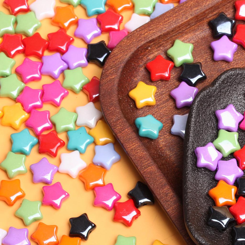 20 шт., 10,2 мм, акриловые маленькие звездочки, свободные бусины для браслета, ожерелья, брелока, материал для самостоятельного изготовления бисера