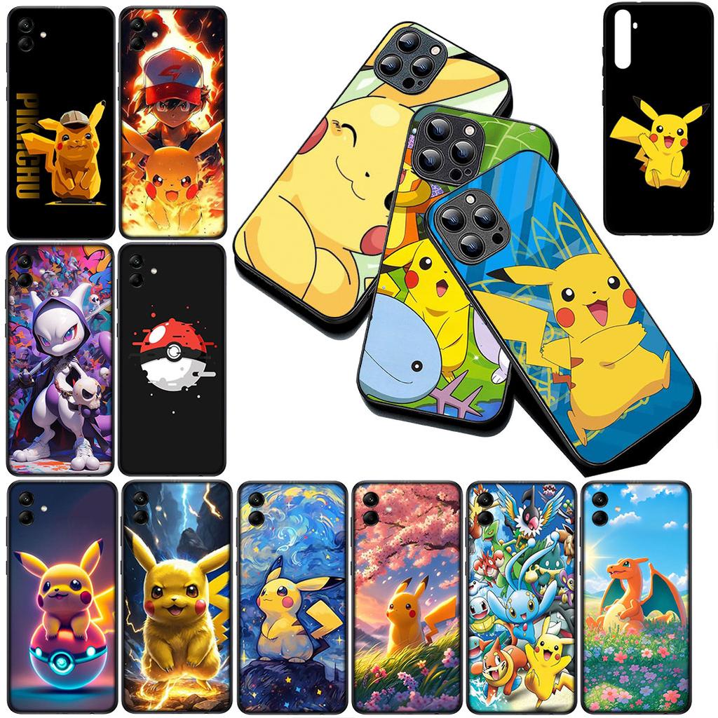 for Samsung Galaxy S10 S8 S9 Plus A33 A34 A31 70 A71 A72 Note 20 9 8 S10E Phone Cover Soft Case Cartoon P-Pokemons GO P-Pikachus