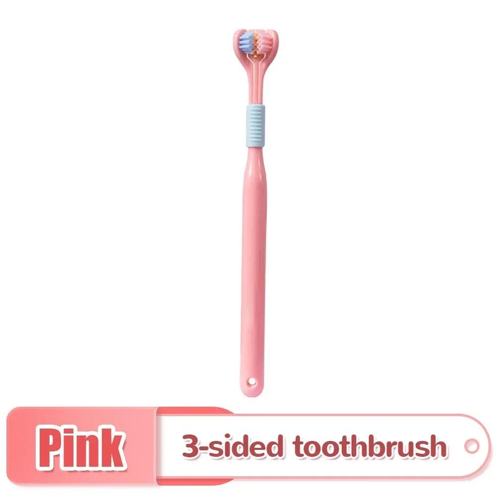 Three-sided Soft Bristle Toothbrush Oral Care Safety Toothbrush Teeth Deep Cleaning Portable Travel Dental Oral Care