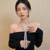 Korean Style Long Necktie Copper Decoration Shirt Tie Fashion Full Rhinestone Necklace  Daily