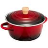 Wahei Freiz Enamel Pot with Lid, 20cm, Red, for Pot-au-feu and Jam, IH Compatible, Rubani RA-9790