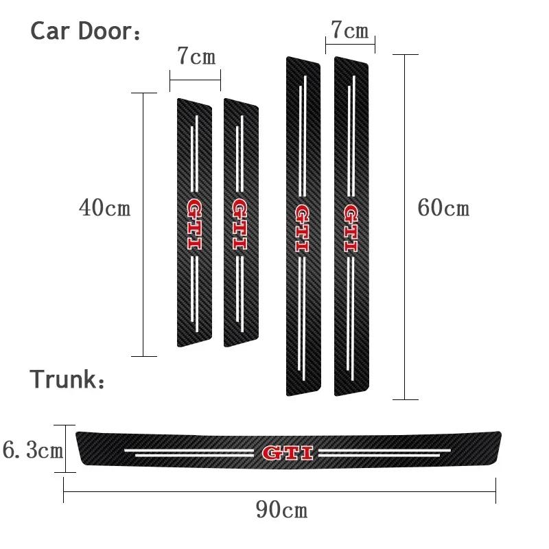 opq1 5Pcs Car Logo Door Sill Threshold Anti-scratch Protector Stickers For VW R-Line GTI Golf 6 7 Polo CC Passat B6 Tiguan Bora Jetta