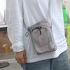 Canvas Crossbody Mobile Phone Bag Solid Color Water Cup Bag Shoulder Water Bottle Bag  Mobile Phone