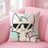 BBoykisser Silly Cat Cute Cushion Cover Natural Linen Pillow Case DoubleSided Print Decorative Sofa Pillowcase Home Decor Gift