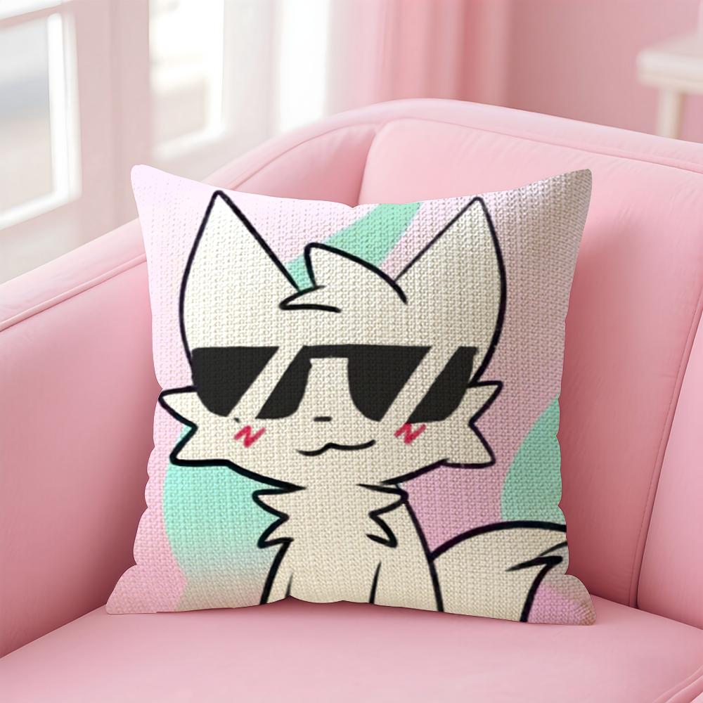 BBoykisser Silly Cat Cute Cushion Cover Natural Linen Pillow Case DoubleSided Print Decorative Sofa Pillowcase Home Decor Gift