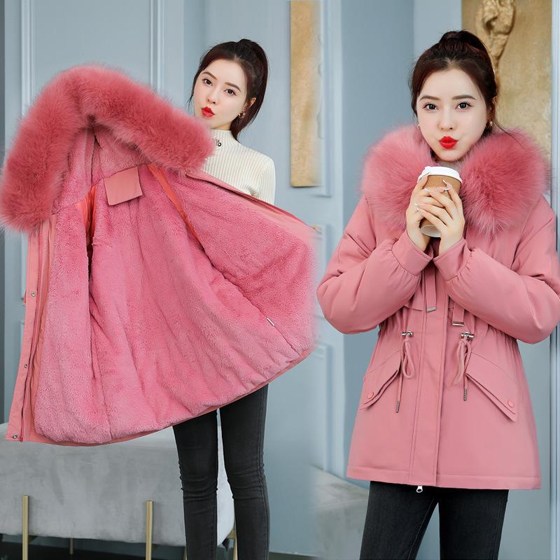 Women's Medium-length Winter New Fashion Thickened Warm Cotton Coat Casual Down Cotton-padded Jacket Parkas