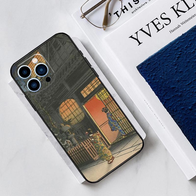 Japanese Style Ukiyo-e Art Case For iPhone 17 Air 15 14 13 12 11 16 Pro Max Mini 16 15 Plus 16e Funda Silicone Cover