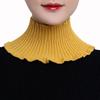 Winter Solid Color Ruffle Autumn Knitted Scarf Women Bib Neck Guard Korean Style Fake Collar