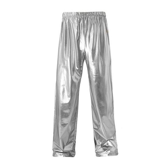 Мужские брюки Мягкие Дышащие Удобные Однотонные Эластичная талия Свободный крой Блестящие Модные брюки Длинные брюки