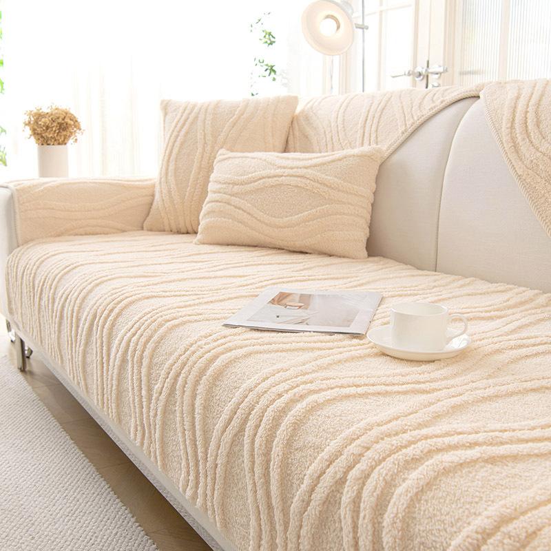 Мягкий и толстый чехол для диванной подушки на зиму - Современный простой и нескользящий дизайн - Чехол для сиденья дивана