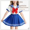 Children's Sailor JK Uniform Costume Set, Polyester, Short Sleeve, Role Playing