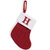 Christmas Stockings with Initials Small Embroidered Letter Knit Stocking Decorations for Family Holiday Tree Fireplace