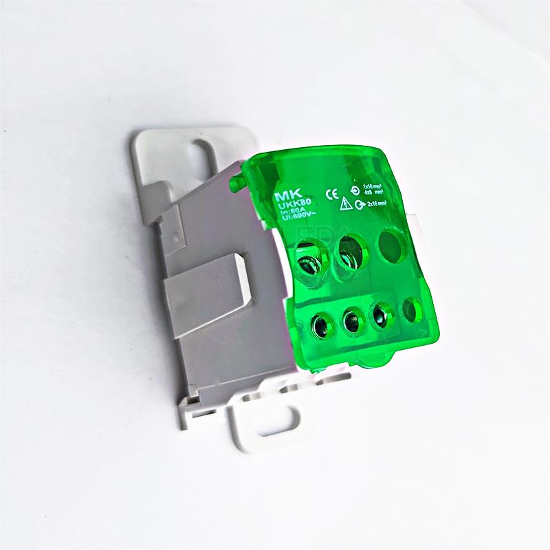 1 шт. Клеммная колодка UKK80A Din Rail 1 в много выходов распределительная коробка универсальный электрический проводной соединитель красный желтый синий зеленый