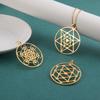 Flower of Life Mandala Necklace Pendant Gold Plated Stainless Steel Chain Jewelry Geometry Accessories Amulet Gift for Women Men