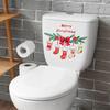 Merry Christmas Toilet Sticker Waterproof Self-adhesive PVC Living Room Bathroom Wall Santa Car Reindeer Stocking Toilet Seat Lid Decoration Decal