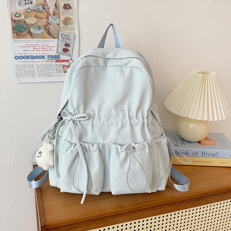 Cute Butterfly Knot School Backpack For Girls With Lightweight Waterproof Nylon For Middle School