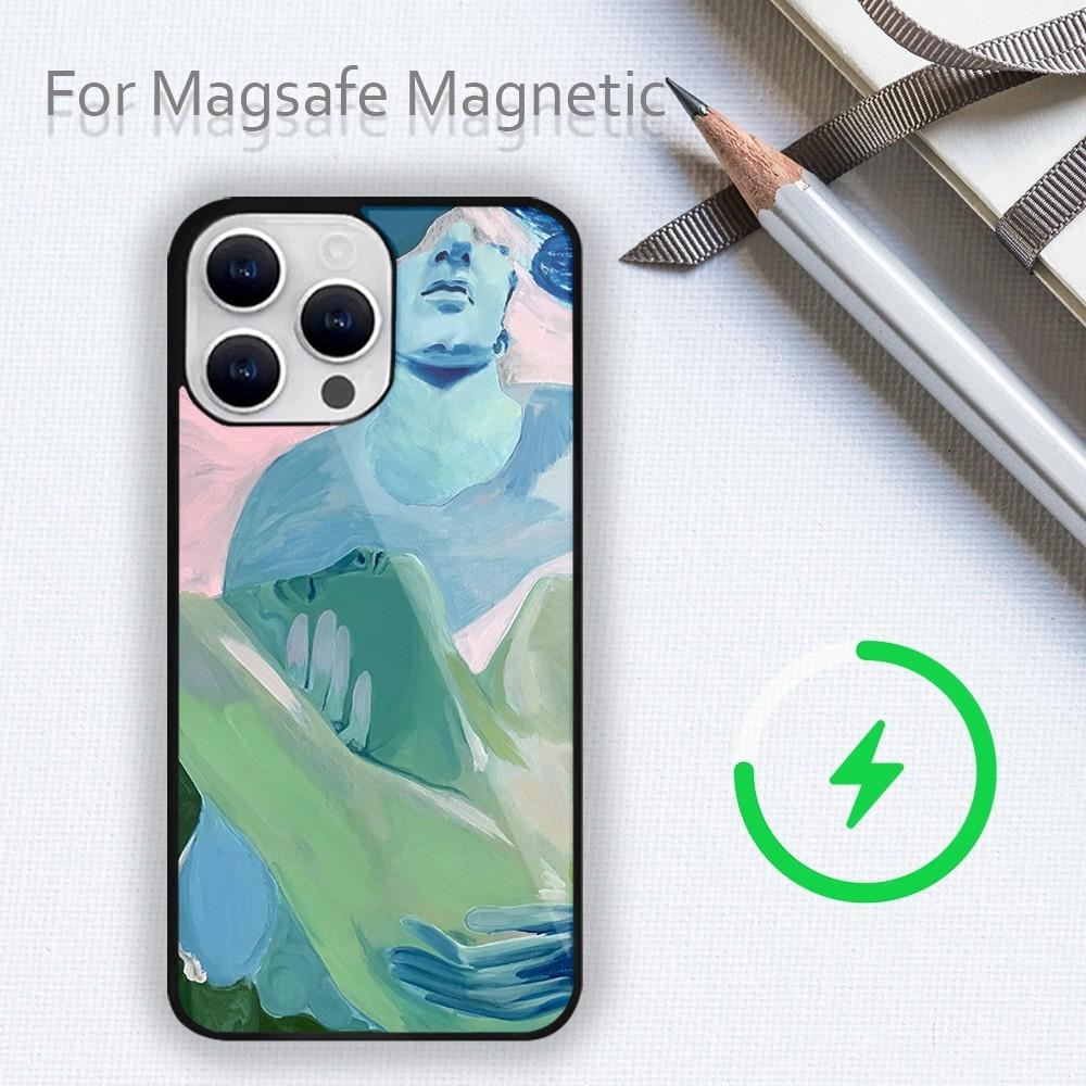 Amybeager Art Чехол для телефона для iPhone 15 14 13 12 11 Plus Pro Max Magsafe Магнитная Беспроводная Зарядка