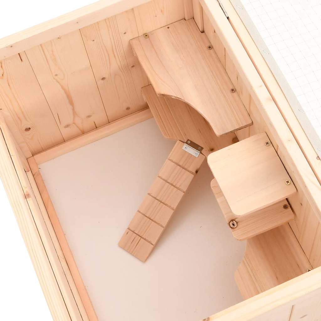 Hamster Cage 55 x 40 x 80 cm Solid Pine Wood