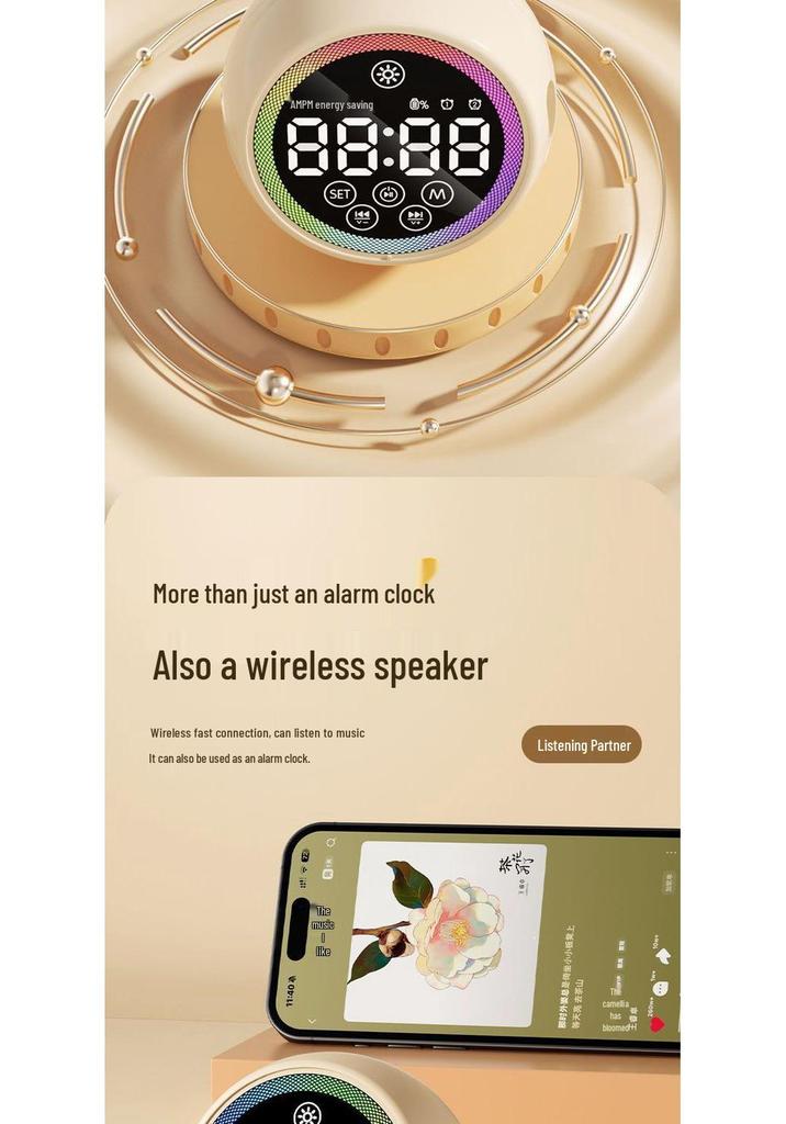 Умный Bluetooth-будильник Smart Voice T33 с многофункциональностью и сверхгромким динамиком для офиса и учебы