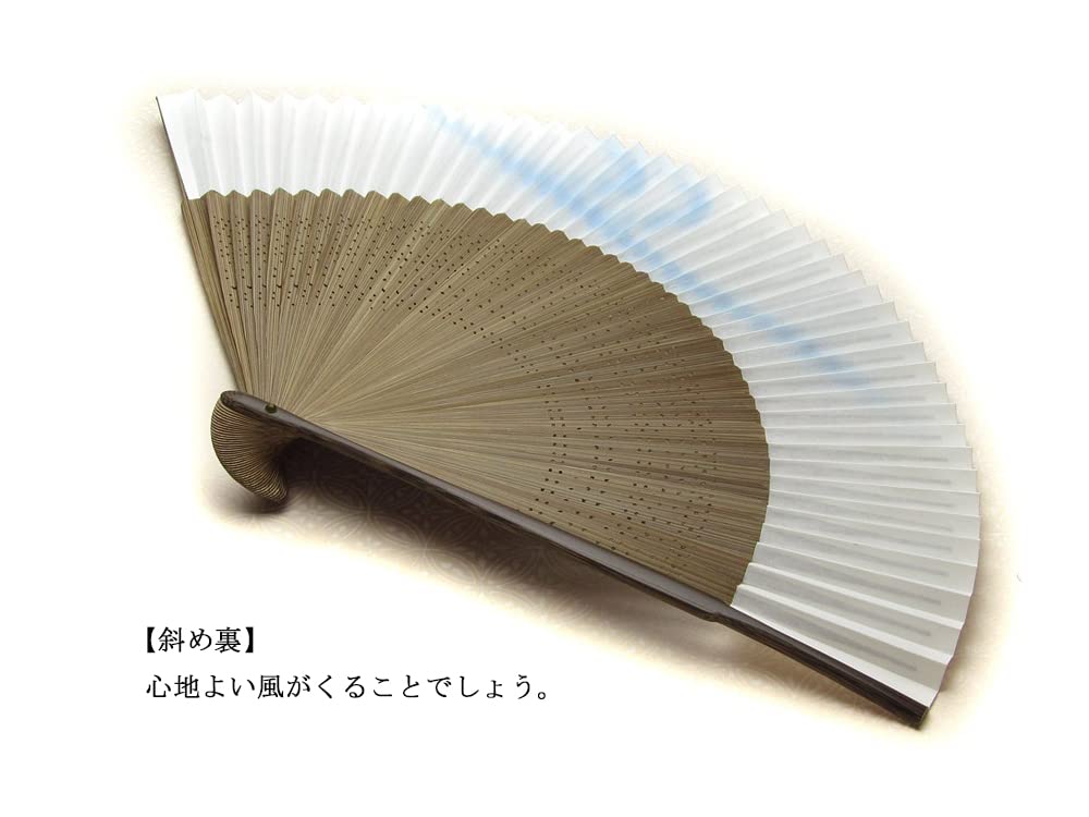 Веер Киото Веер Аю с видом на воду Сделано в Японии Веер Киото из бумаги Двусторонний веер ручной работы с японским узором для мужчин