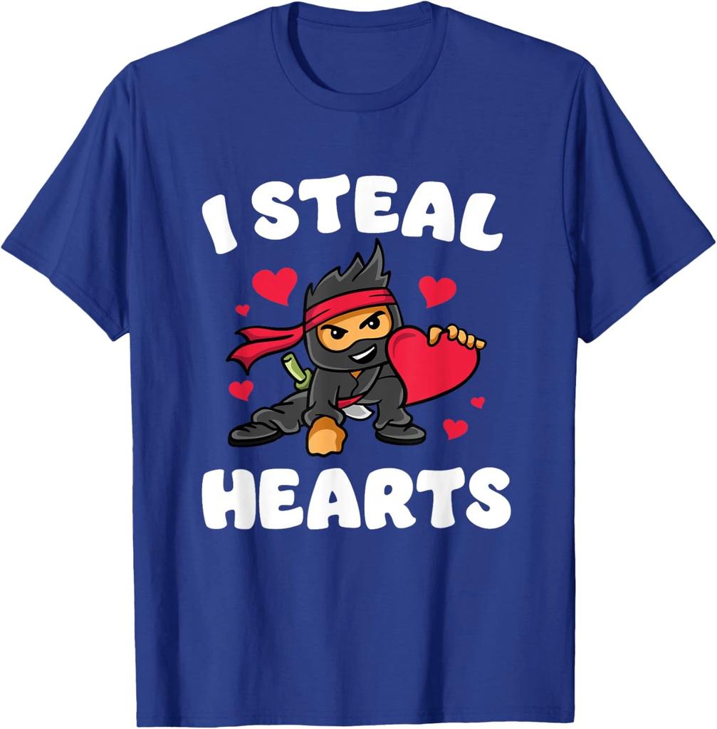 I Steal Hearts Ninja Valentines Day Funny Design Unisex T-Shirt