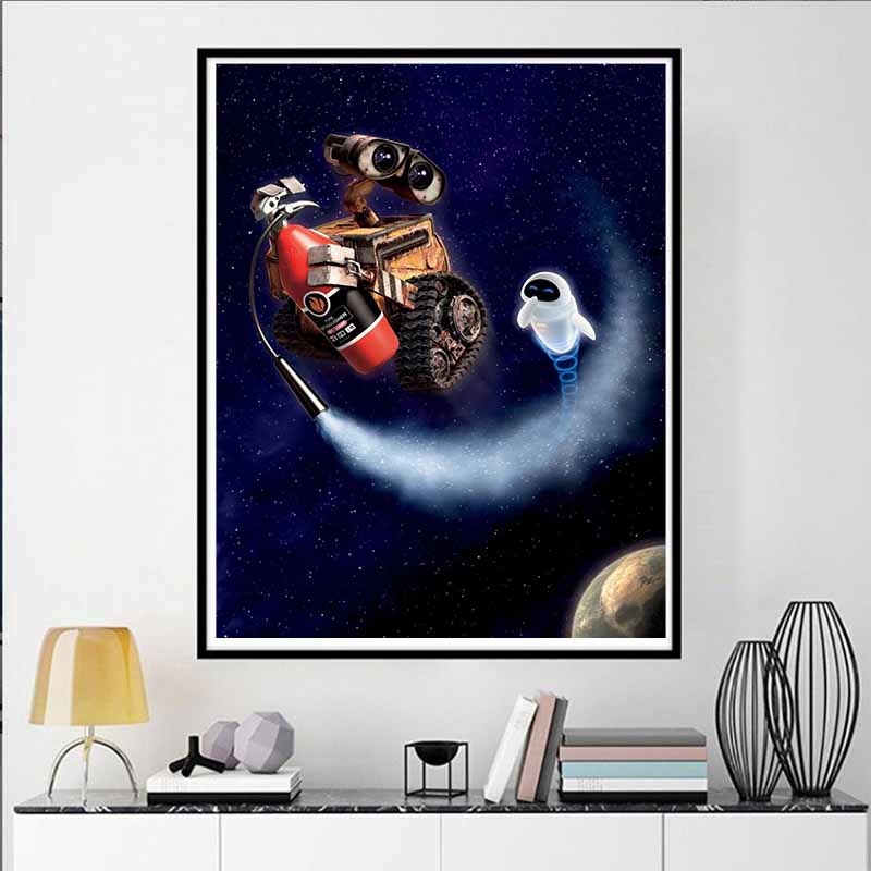 Disney Алмазная мозаика WALL E Космическая сцена Иллюстрация Мозаика Рукоделие Хобби Сделай сам Подарок Украшение дома Вышивка
